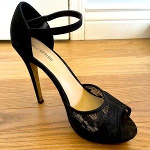 Call It Spring Black Lace Heels